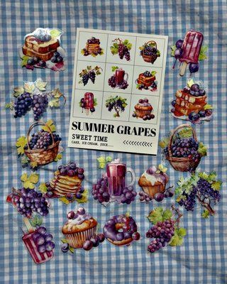 Наліпки Summer grapes (виноград) 30 шт n_fruit_grapes фото